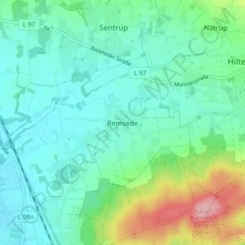 Carte topographique Remsede, altitude, relief