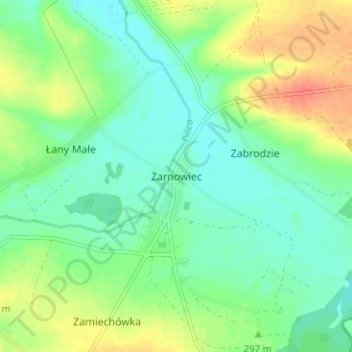 Carte topographique Żarnowiec, altitude, relief