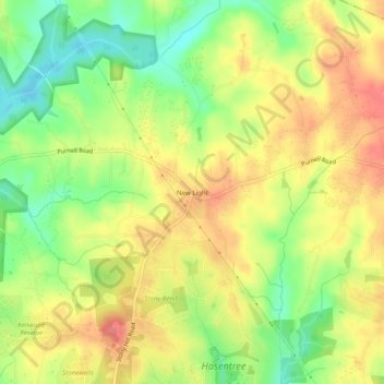 Carte topographique New Light, altitude, relief