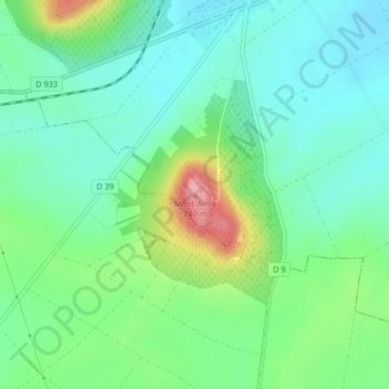 Carte topographique Mont-Aimé, altitude, relief