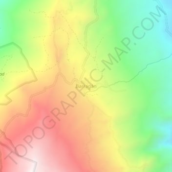 Carte topographique Barragán, altitude, relief