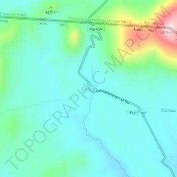 Carte topographique Collpa, altitude, relief
