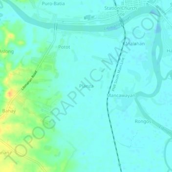 Carte topographique Planza, altitude, relief