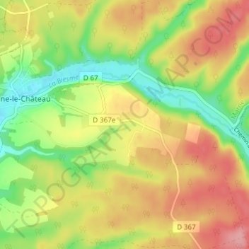 Carte topographique La Placardelle, altitude, relief