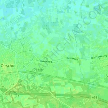 Carte topographique Bijsterveld, altitude, relief