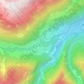 Carte topographique Finkenberg, altitude, relief