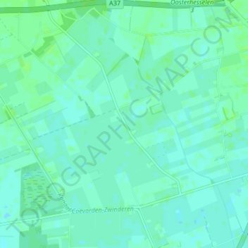 Carte topographique Veenhuizen, altitude, relief