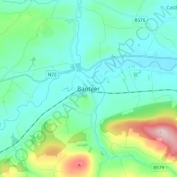 Carte topographique Banteer, altitude, relief