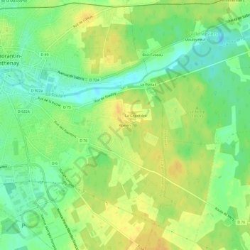 Carte topographique Abelets, altitude, relief