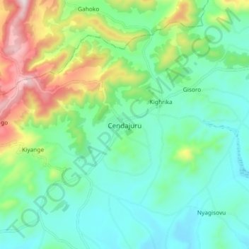 Carte topographique Cendajuru, altitude, relief