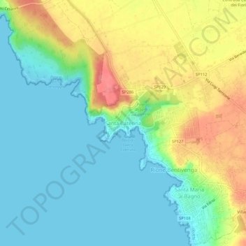 Carte topographique Santa Caterina, altitude, relief