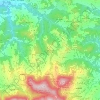 Carte topographique Casa Leone, altitude, relief