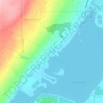 Carte topographique Hubbell, altitude, relief