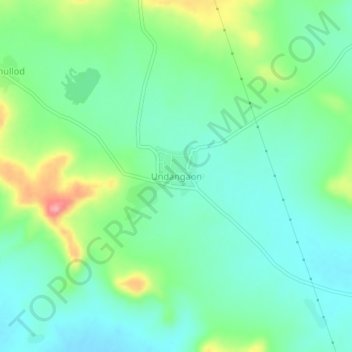 Carte topographique Undangaon, altitude, relief