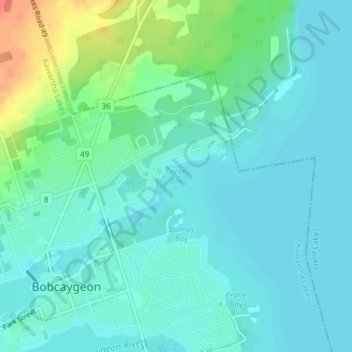 Carte topographique Green Bay, altitude, relief