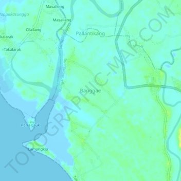 Carte topographique Banggae, altitude, relief