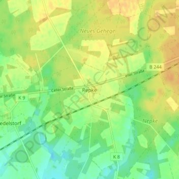 Carte topographique Repke, altitude, relief