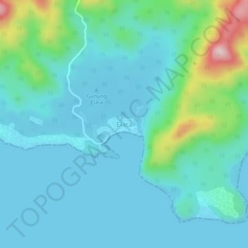 Carte topographique Elara, altitude, relief