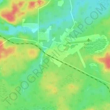 Carte topographique Nakina, altitude, relief