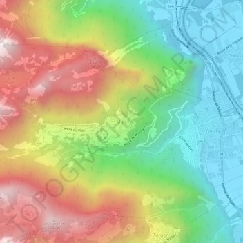 Carte topographique Miex, altitude, relief