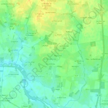 Carte topographique La Sauze, altitude, relief