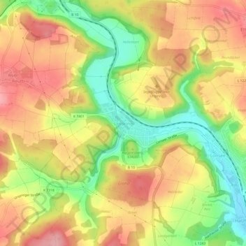Carte topographique Urspring, altitude, relief