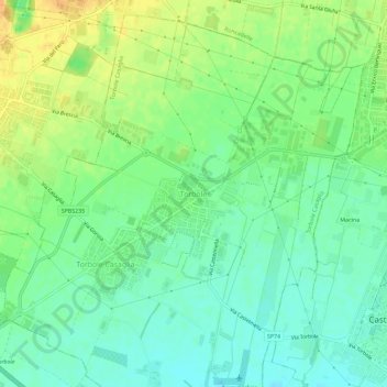 Carte topographique Torbole, altitude, relief