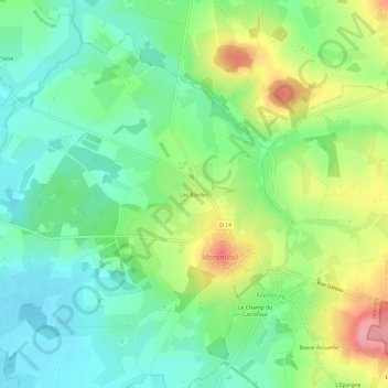Carte topographique Les Bordes, altitude, relief