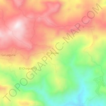 Carte topographique El Rodeo, altitude, relief