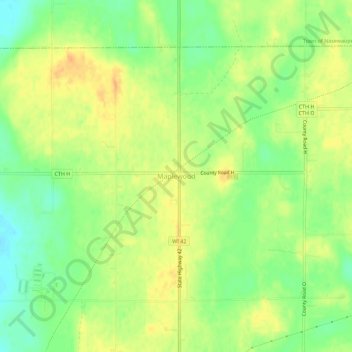 Carte topographique Maplewood, altitude, relief