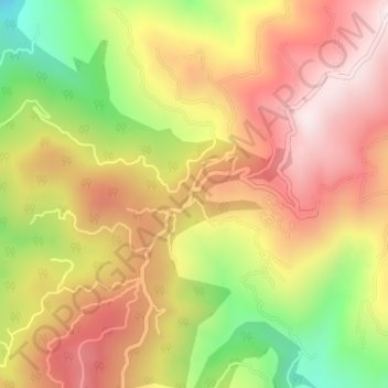 Carte topographique Mouri, altitude, relief
