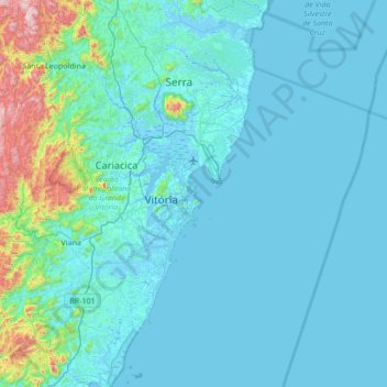 Carte topographique Ilha do Boi, altitude, relief