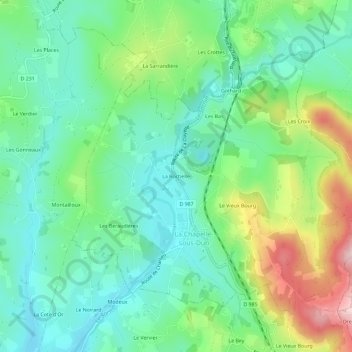 Carte topographique La Rochelle, altitude, relief