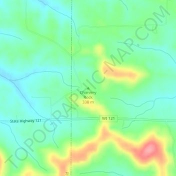 Carte topographique Chimney Rock, altitude, relief