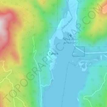 Carte topographique Tahsis, altitude, relief