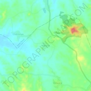 Carte topographique Malana, altitude, relief