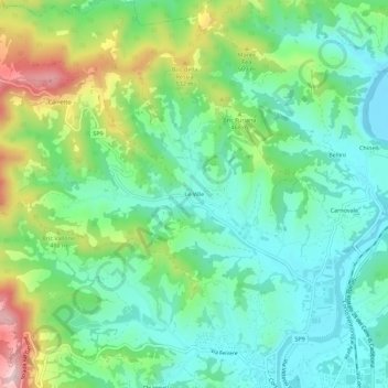 Carte topographique Le Ville, altitude, relief