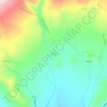 Carte topographique Esikli, altitude, relief