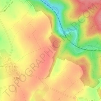 Carte topographique Sur le Coin, altitude, relief