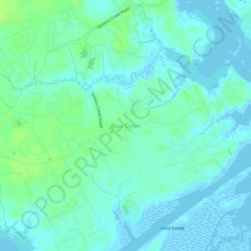 Carte topographique Bear Creek, altitude, relief