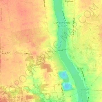 Carte topographique Rathbone, altitude, relief