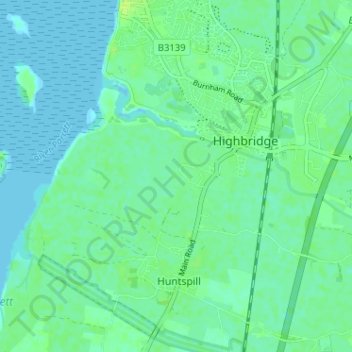 Carte topographique Alstone, altitude, relief