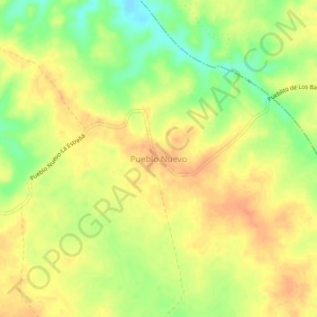 Carte topographique Pueblo Nuevo, altitude, relief