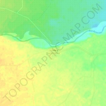 Carte topographique Surimena, altitude, relief