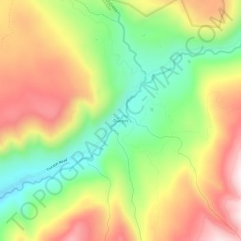 Carte topographique Dunton, altitude, relief