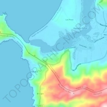 Carte topographique Queule, altitude, relief