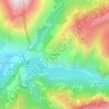 Carte topographique Singuigneret, altitude, relief