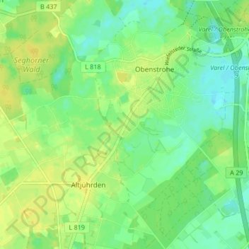 Carte topographique Bramloge, altitude, relief