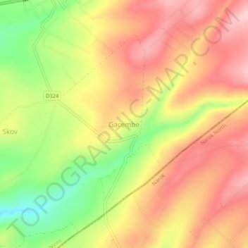 Carte topographique Gacembe, altitude, relief