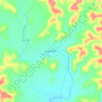 Carte topographique Reagan Wells, altitude, relief